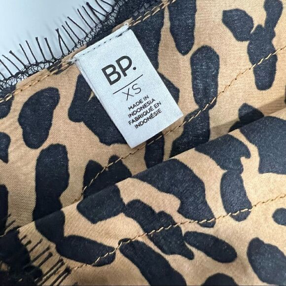 bp Camisole Top Leopard Print Brown Black Lace Fringe Spaghetti Straps XS - Picture 4 of 12
